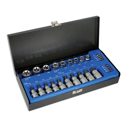 Star Socket & Bit Set 3/8"D, 1/2"D 27pc