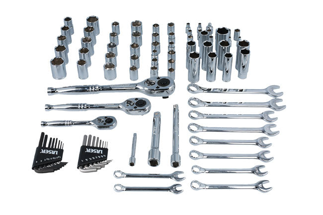 Socket and Spanner Set AF/Metric 1/4"D, 3/8"D, 1/2"D 89pc