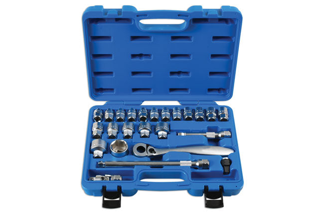 Low Profile Dual Drive Socket Set 1/2"D 24pc