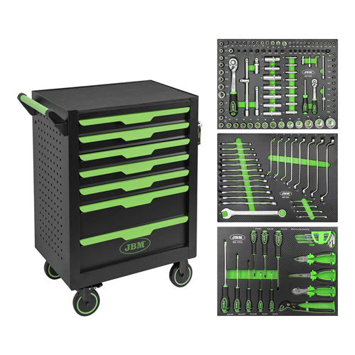 JBM tools 7 drawer tool box including tools