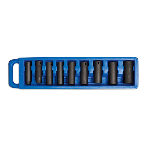 Air impact, deep socket set 1/2 inch drive 9 piece set