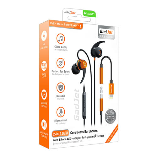 2 in 1 dual earphones lightning