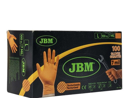 JBM orange diamond grip gloves size L