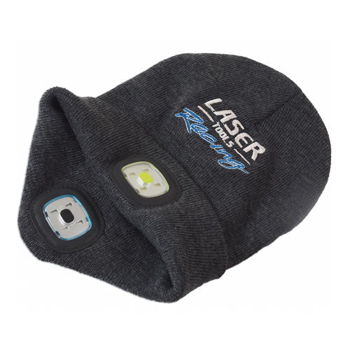 Laser tools twin LED Beanie Hat grey
